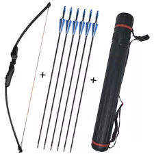 40lbs Adult Bow Arrrows Kit Quiver Recurve Straight Bow Takedown Archery Target