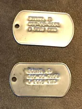 Vintage U.S. Military Dog Tags Matching Pair R. Homay C23