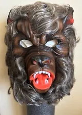 Rare Vintage Cesar Wolf Mask Masquerade Novelty Mint W/ Clear Plastic Insert