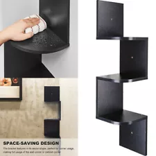 5-Tier Corner Shelves, Floating Corner Shelf, Wall Organizer Storage White Black