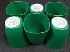 Set of 6 Mainstays Square Plastic Drinking Glasses Tumblers GREEN 18oz BPA-Free