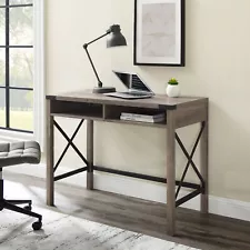 Bellevue WEIF52643 Farmhouse 42"W Rustic Writing Desk - Gray Wash / Black