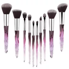 10 Crystal Handle Makeup Brushes – Black & White Peak Design