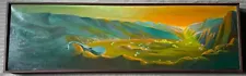 Vintage 1970s Surreal Abstract Oil Painting Modern Art MCM Mid Century Signed