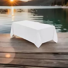 Large White Tablecloths 80X132 Polyester Wedding Party Event Holidays Catering