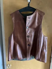 British WW1/WW2 Brown Leather Jerkin Vest for British Army Reproduction.