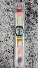 Swatch Watch GB410 TAXI STOP Originals Gent Vintage 80s 1989 NEW with CASE