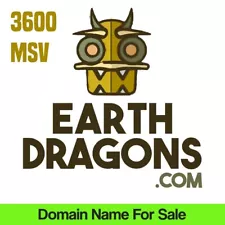 EARTH DRAGONS .COM Keyword Domain Name For Sale. Fantasy Eco Green Business