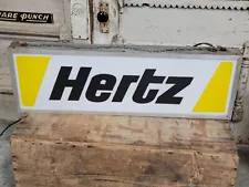 Vintage HERTZ Rent A Car 2 Sided Lighted Sign Shelby Racer Garage Rental Works