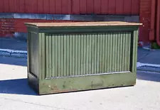 Antique Store Counter Kitchen Island Green Wood Bar Countertop Vintage cabinet