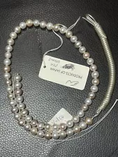 16" Strand 6.5-7 Natural Salt Water Silver PEARL NECKLACE Old Stock