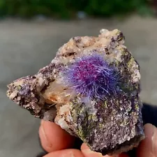 77G Indian dandelion zeolite Quartz Crystal Cluster Mineral Specimen