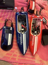 RAGE RC LIGHTWAVE MICRO-SIZE BOAT BLUE & RED GREAT FOR POOL OR POND!