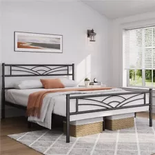 Twin/Full/Queen Metal Platform Bed frame with Headboard Footboard USED