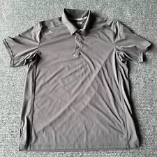 511 Tactical Polo Shirt Mens Large Gray Snap Button Logo Workwear Short Sleeve