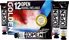 Golden OPEN Acrylic Paint Set, Slow Drying 12-Color Set