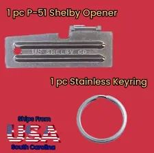 1 PC Shelby P-51 Can Opener & Keyring USA Military Camping Hiking Survival