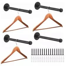 Bailoo Industrial Pipe Clothing Rack 12 Inch 4 Pack, Wall Mounted Clothes Rack H