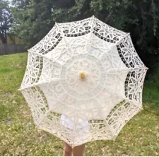 Embroidery Lace Umbrella Parasol Victorian boho Lace Style Wedding ivory