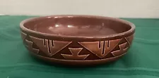 Pine Ridge Sioux Pottery - Bowl with Geometric Designs by Faith Swan 6”