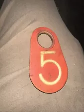 Vintage Plastic Cow Tag #5 Five