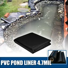 10x10FT Koi Pond and Water Garden PVC Rubber Liner- Flexible and Durable Black