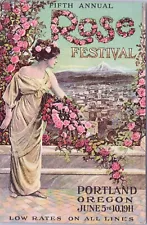 1911 ADVERTISING FOR 5TH ANNUAL ROSE FESTIVAL, JUNE 5-10,1911, PORTLAND, OREGON