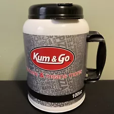 Kum & Go 100 oz Whirley Drink Works Insulated Travel Mug Cup Handle Lid W/ Straw