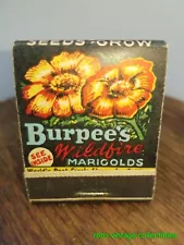 Matchbook Burpee's Seeds Marigolds Vintage Gardening Farming Advertising