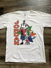 Vintage 90s Space Jam Michael Jordan Bugs Bunny T-shirt Gray Single Stitch Sz L