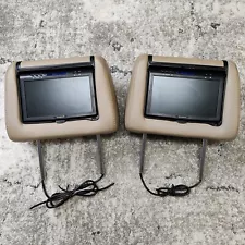 Pair 2006-2009 RANGE ROVER FRONT RS & LS SEAT HEADRESTS TV SCREEN Myron Davis