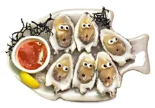 Dollhouse Miniature Halloween Oysters on the Half Shell - Handmade 1:12 scale