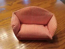 Vintage KAGE Dollhouse (1938-1948) Red + White Upholstered Love Seat - NEW