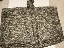 US Army ACU UCP Camo Wet Weather Rain Poncho Military NSN 8405-01-547-2555