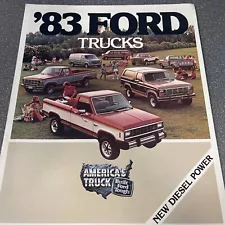 Original 1983 Ford Truck Full Line Foldout Sales Brochure Poster Bronco Pickup