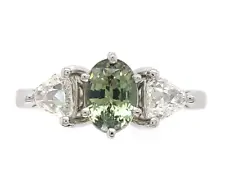 Platinum 1.28 Carat GIA Genuine Natural Alexandrite and Diamond Ring (#J6505)