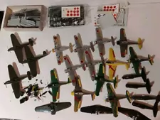 1/72 Scale WW2 Airplane Junkyard Lot of 20 w/Box Of Wings & Decals. As Is