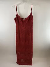 NSR red women’s sleeveless lace dress size medium