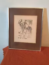 Vintage Don Quixote Etching By Salvador Dali (1904-1989) COA