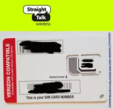 Straight Talk NANO SIM card •Verizon iPhone 6 6+ 6s 6s+ SE 7 7+ 8 X Plus XS XR