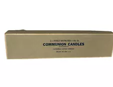 Catholic Embossed First Holy Communion Taper Candles four new in box vtg 15”