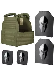 TACTICAL BODY ARMOR LEVEL III SPARTAN Bullet PROOF VEST Front REAR Side PLATES