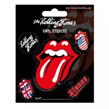 5 Pack Genuine The Rolling Stones Lips Logo Vinyl Sticker Wall Bike Decal Set