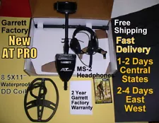 New Garrett AT PRO Metal Detector with MS-2 Headphones Fast Free Shipping