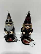 Harley-Davidson Motorcycle Gnomes Biker Ornament Man & Woman Pair NEW