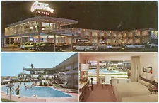 Vintage 1968 Advertising Postcard Neon Sign at Night Caribbean Motel Wildwood NJ