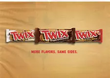 Twix White Triple Chocolate and Peanut Butter Flavors Color Print Ad Wall Decor