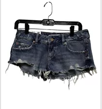 NWT Garage Denim Womens Juniors 0 24 Distressed Jean Shorts Micro Msrp$44 DCG-C