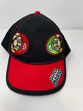 Nintendo Super Mario and Luigi Black Cotton Baseball Cap - Size Boys