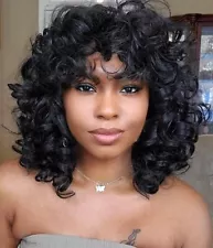 Loose Curly Wigs for Black Women Synthetic Hair Women Black wig African American